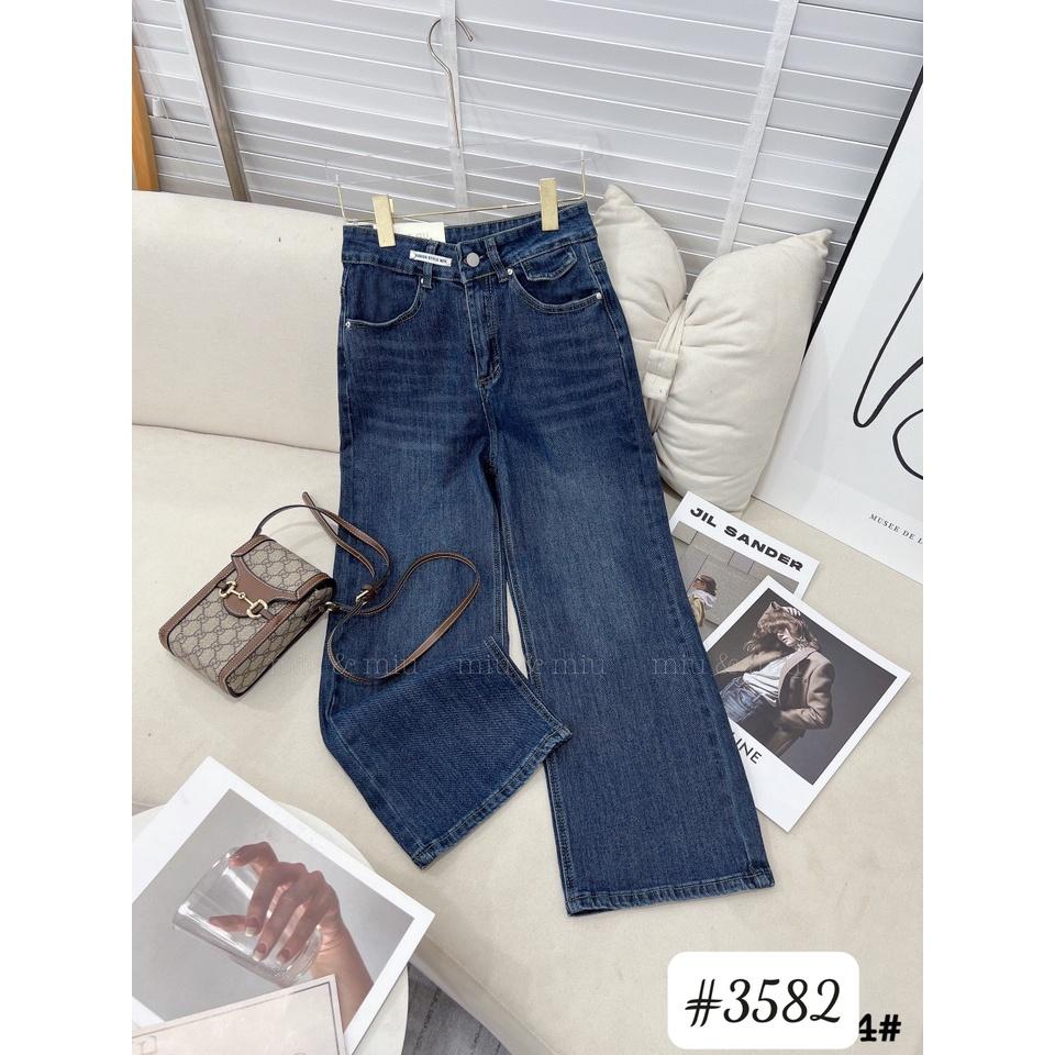 Quần jean baggy nữ rách gối lưng cao ống rộng hàng VNXK