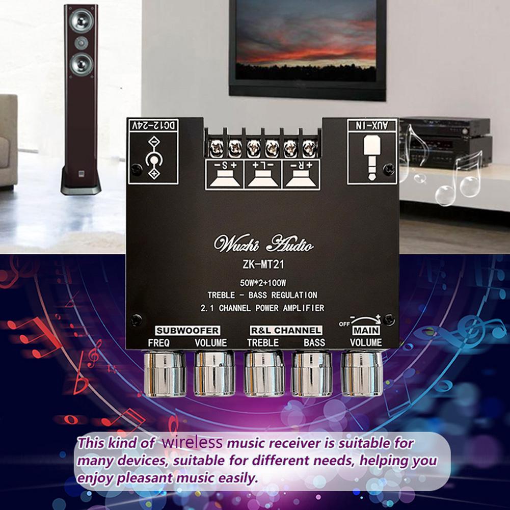 ZK-MT21 Bluetooth 5.0 Bộ khuếch đại công suất SubwoDofer Digital Power Audio Audio Stereo Module cho nhà hát tại nhà Màu sắc: ZK-TB21-02