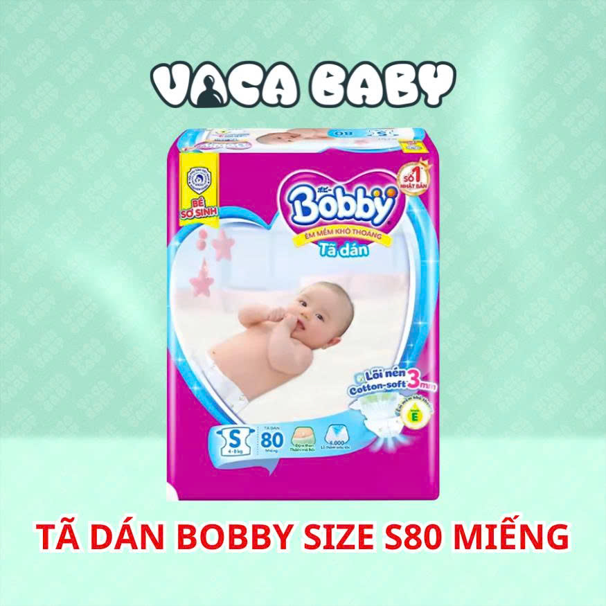 Tã Bỉm DÁN Bobby Size S80 miếng