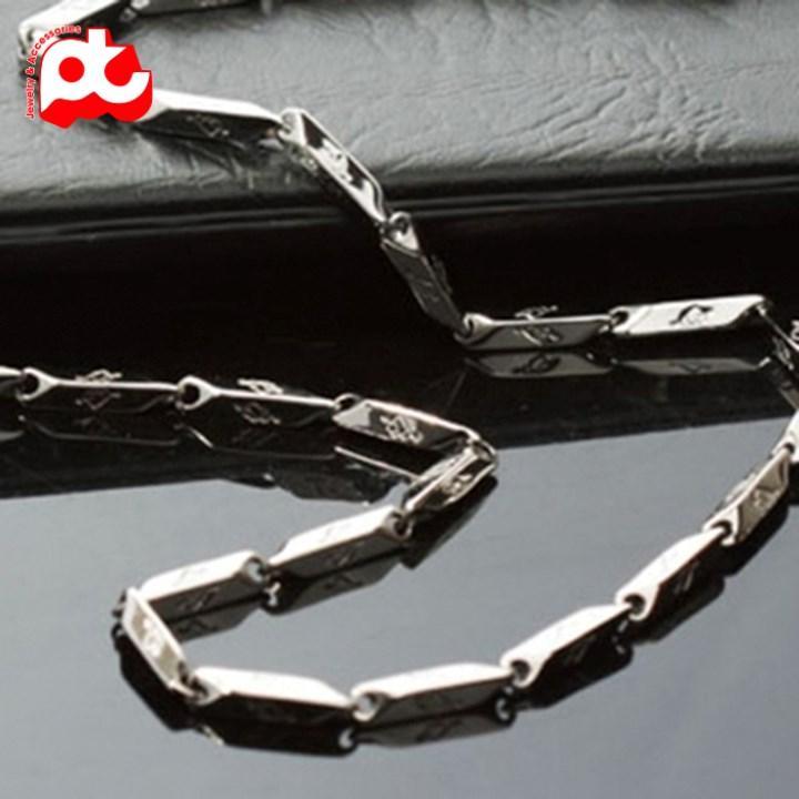 Dây chuyền đẹp nam titan thép không gỉ hỏa tiển ngẫu nhiên hoa văn trangsucpt kích cỡ 3mm PTDCNA10