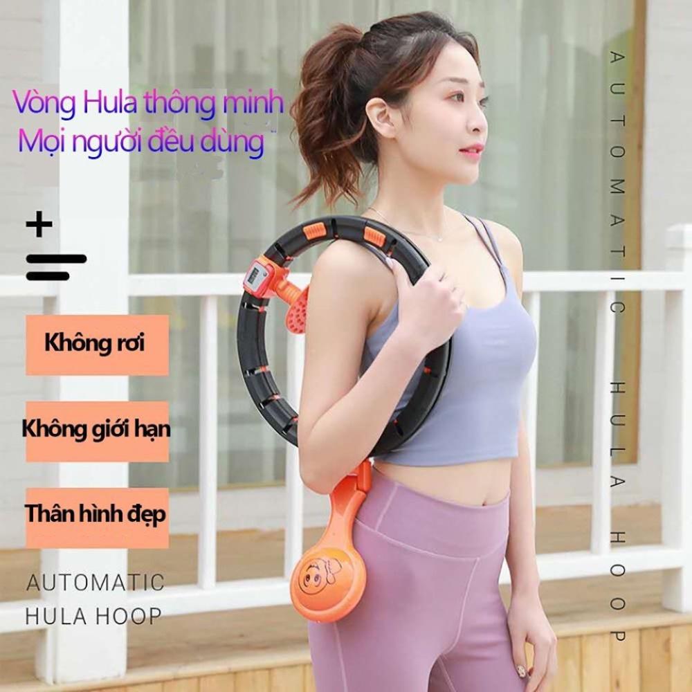 Vòng lắc eo giảm mỡ bụng Hula Hoop tập thể hình tại nhà, có đồng hồ đếm, hiển thị vòng quay điều chỉnh kích thước