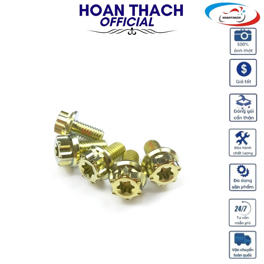 Ốc 8L10 Titan Vàng Đầu Salaya dùng cho nhiều dòng xe HOANTHACH SP017499 (giá 1 con)