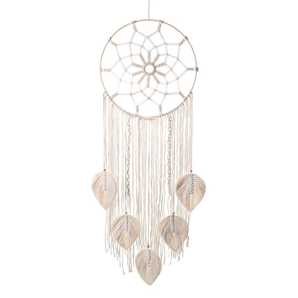 Hanging Tapestry Pendant Macrame Wall Crafts for Bedroom Gifts Wooden Circle