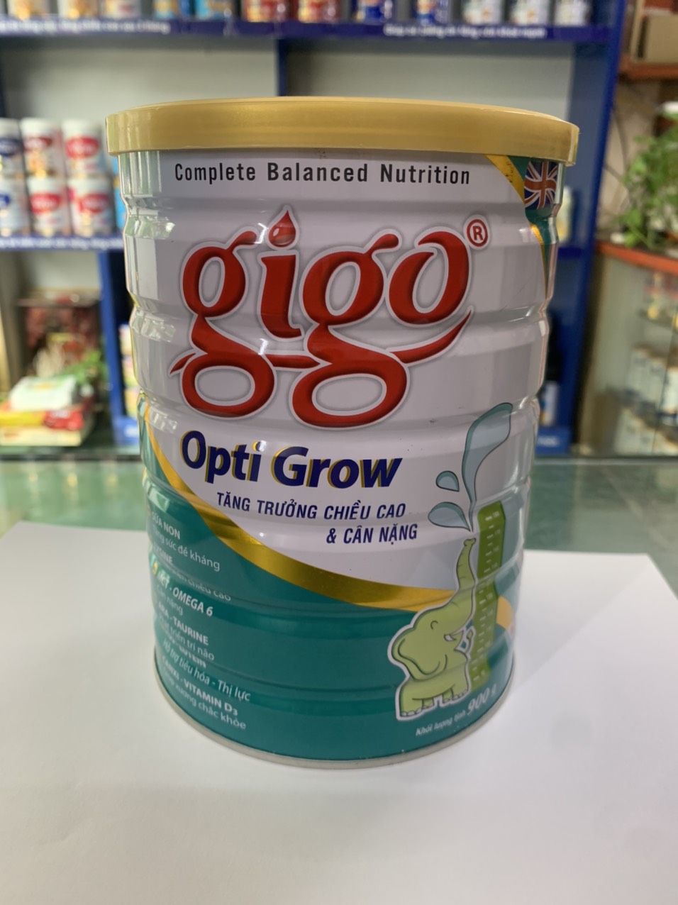 Sữa bột giúp tăng trưởng chiều cao cho trẻ từ 1-17 tuổi Gigo Opti Grow 900 Gr