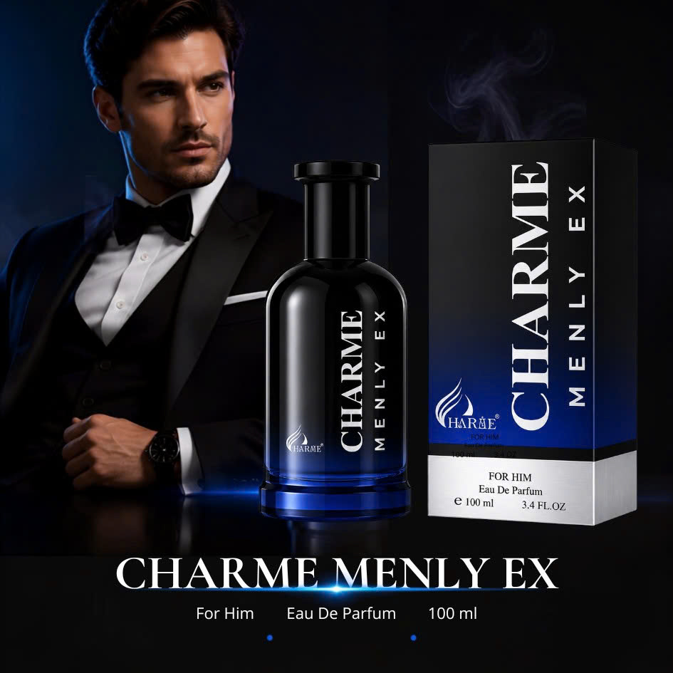 [HÀNG MỚI VỀ] Nước Hoa Nam Charme Menly Ex 100ml Chính Hãng – Phiên Bản Mới – Nam Tính, Mạnh Mẽ, Lưu Hương 7–12H