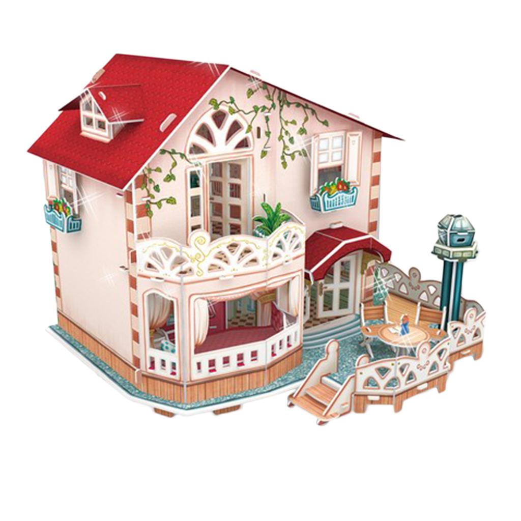 Miniature Project 3D Dollhouse Kit Decorations with Furnitures Puzzle House