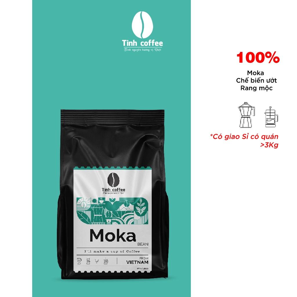 100% Cà phê Moka LÂM ĐỒNG Tinh Coffee Vị chua đặc trưng, thơm đắng nhẹ nguyên chất, rang xay mộc - 250gr / 500g