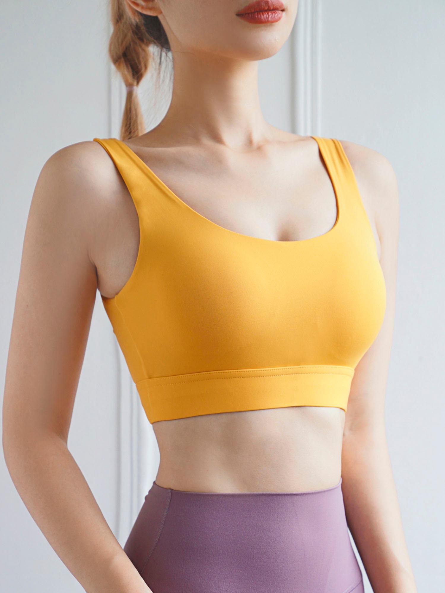 Nữ Yoga Áo ngực Thể thao Cổ U Tập thể dục Chạy bộ Không dây Áo xe tăng Thông thường