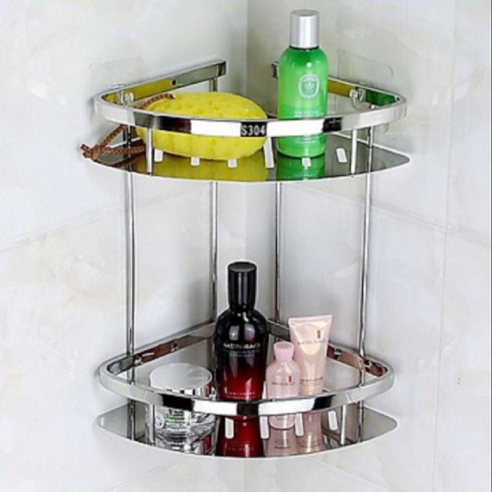 Kệ Góc Nhà Tắm 2 Tầng Inox 304 Cao Cấp Sáng Bóng Tiện Dụng - Kệ Góc Nhà Tắm 2 Tầng Inox 304 Cao Cấp Sáng Bóng Tiện Dụng - Hàng Loại 1