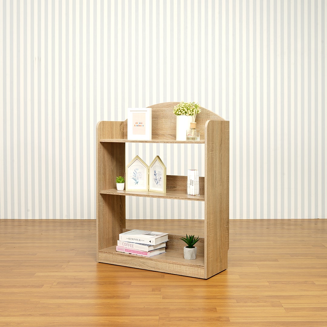 SB Furniture, Looms, RABBIE Storage Shelf, Solid Oak Color, W80xD30xH103