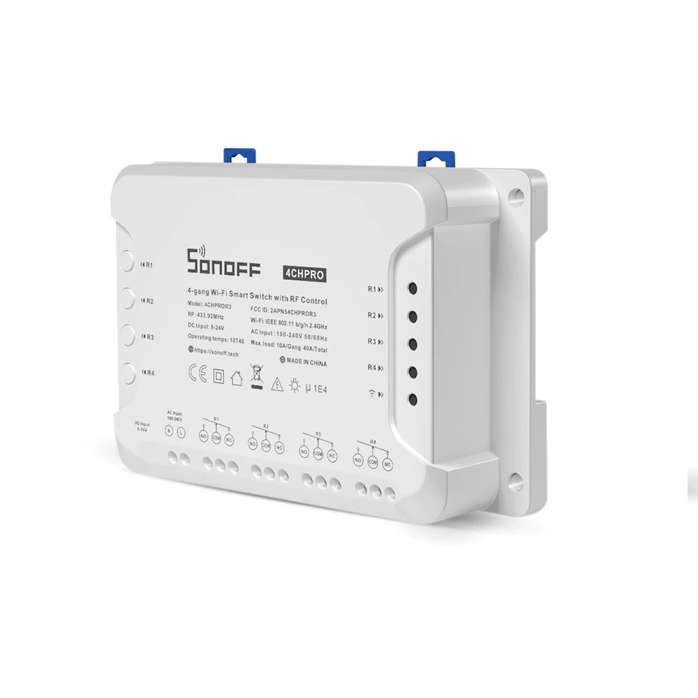 Công tắc thông minh SONOFF 4CH PRO R3 điều khiển từ xa qua WiFi và RF 4 kênh