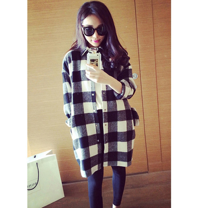 Áo sơ mi dài, áo khoác cardigan nữ dáng dài kẻ caro trẻ trung LAHstore