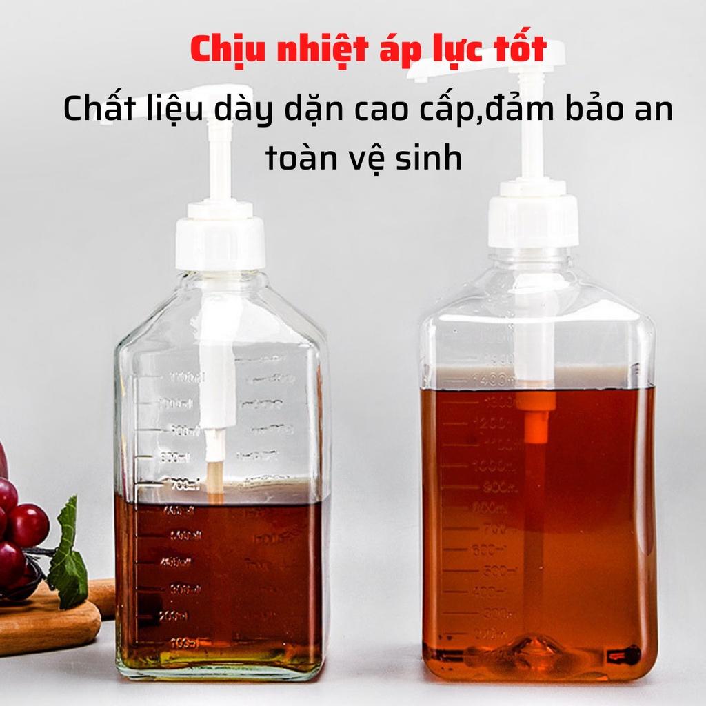 bình nhựa bơm siro Mica dung tích 1600nk cao cấp, bình nước siro cam,dâu,dụng cụ pha chế,đồ dùng nhà bếp an toàn vệ sinh