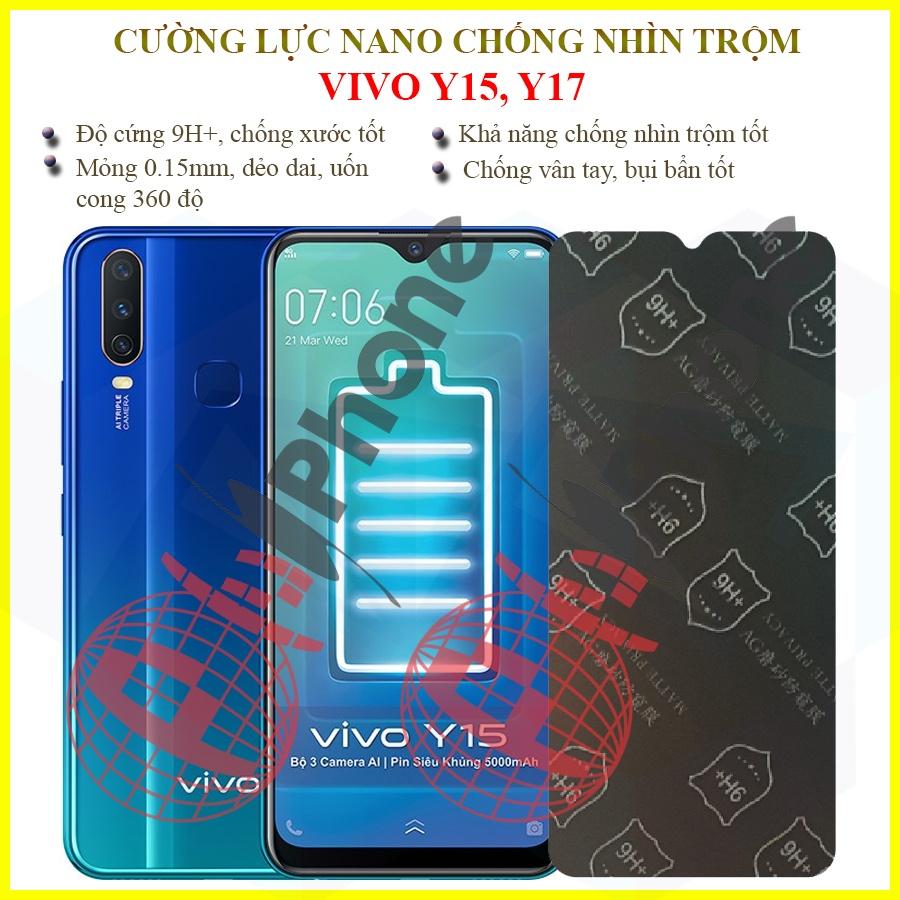 Dán chống nhìn trộm dành cho  Vivo Y15, Y17 - Dán cường lực dẻo nano 9H+