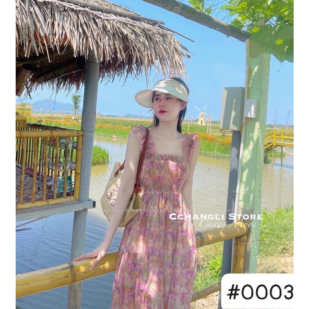 VÁY ĐI CHƠI, VÁY MAXI TƠ CHUN TAY CÁNH TIÊN 2 LỚP DÁNG DÀI XÒE CỰC XINH XỈU - Pink