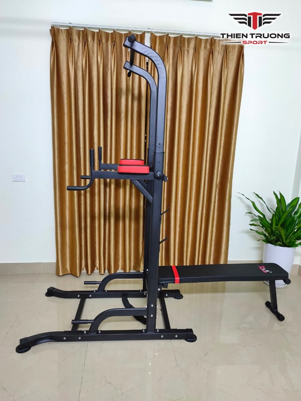 Ghế tập tạ kèm xà kép T058, ghế tập đa năng trong nhà điều chỉnh từ 165cm đến 235cm chắc chắn cho gia đình