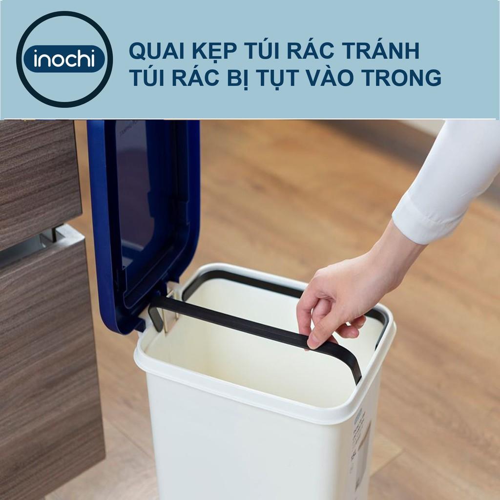 Thùng rác nhựa Đạp Chân Nắp Đậy Chữ Nhật HIRO INOCHI 30 Lít Làm Sọt Rác Văn Phòng Tặng kèm Lõi Tiện Dụng