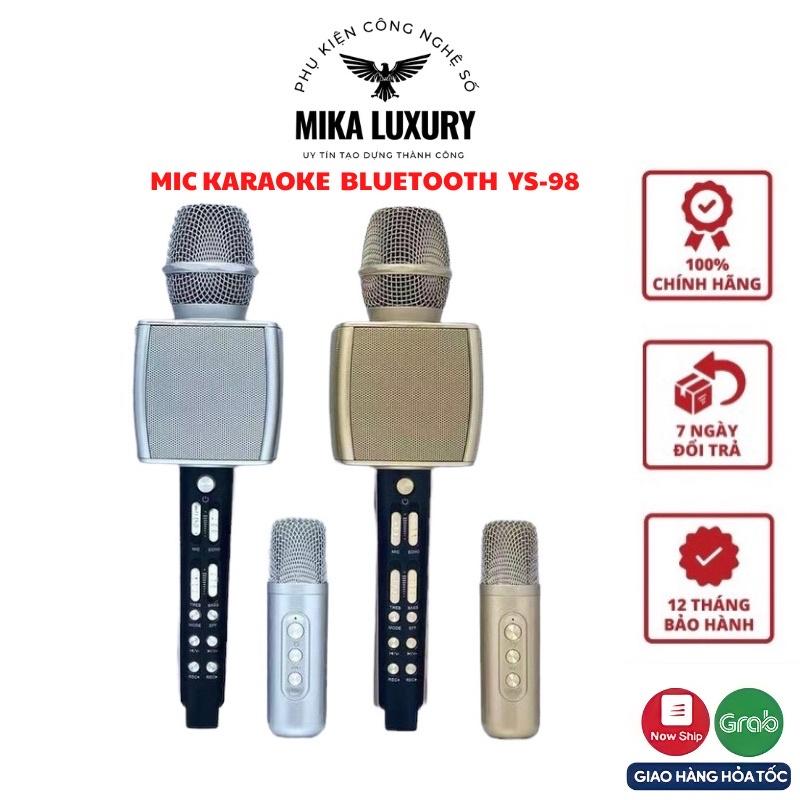 Combo 2 Micro Karaoke Bluetooth YS98 Song ca kèm loa không dây giả giọng nói -Kèm micro song ca - Bảo Hành 12 tháng