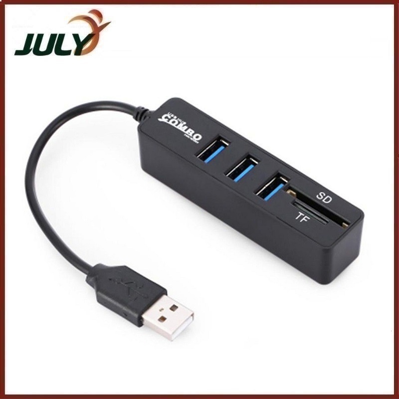 Bộ Chia Hub USB 3 Cổng Kèm 2 Khe Đọc Thẻ Nhớ Micro và SD- JL