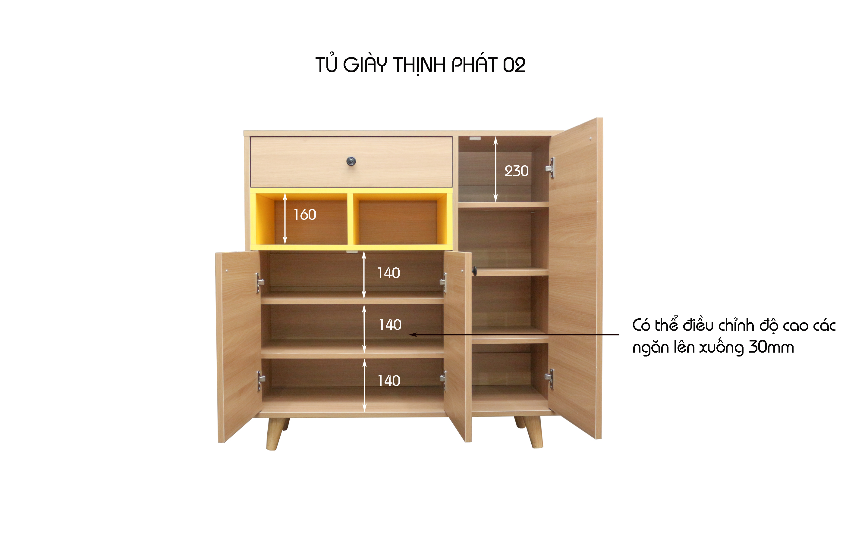 TỦ GIÀY THỊNH PHÁT 02 1M X 1M1