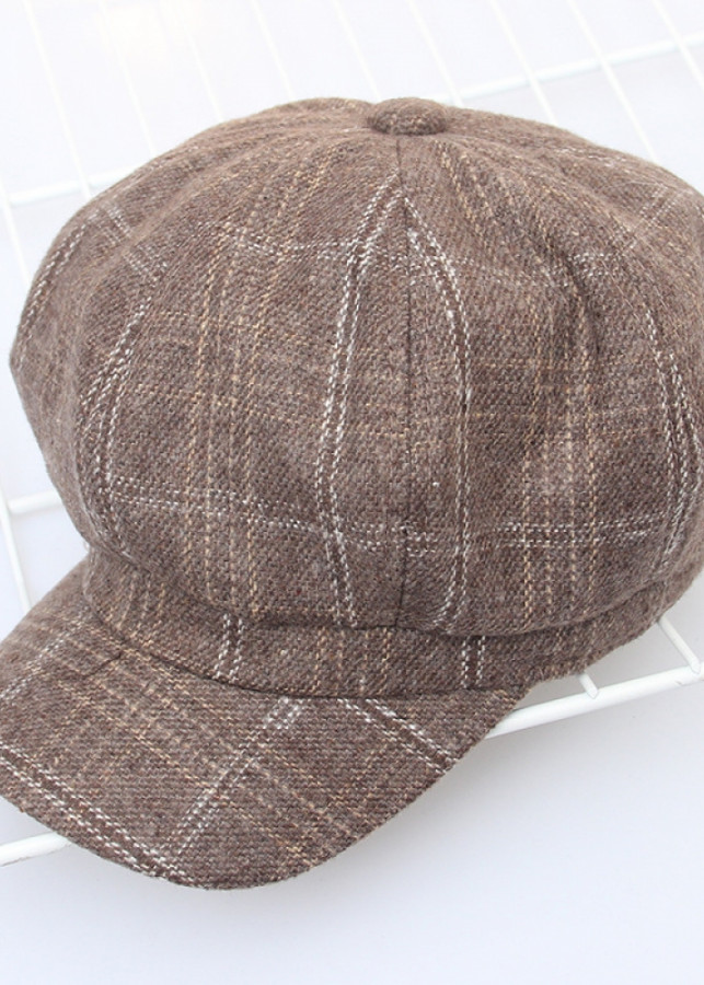 Nón Nồi Beret Kẻ Caro Phong Cách Hàn Quốc P910