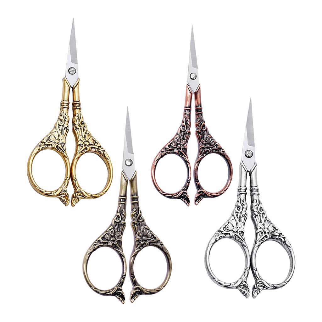 Vintage Style European Stainless Steel Tailor Scissors for Sewing Red