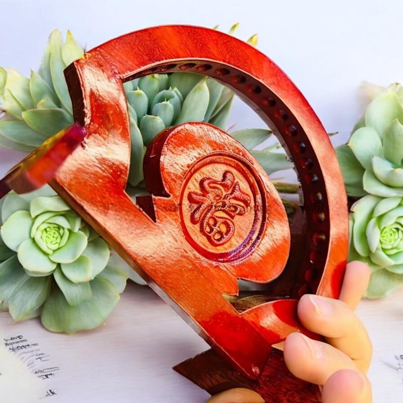 Bộ đũa sứ thờ cao cấp RỒNG VIỆT, đũa sứ kèm chân gỗ hương khắc thủ công cao cấp