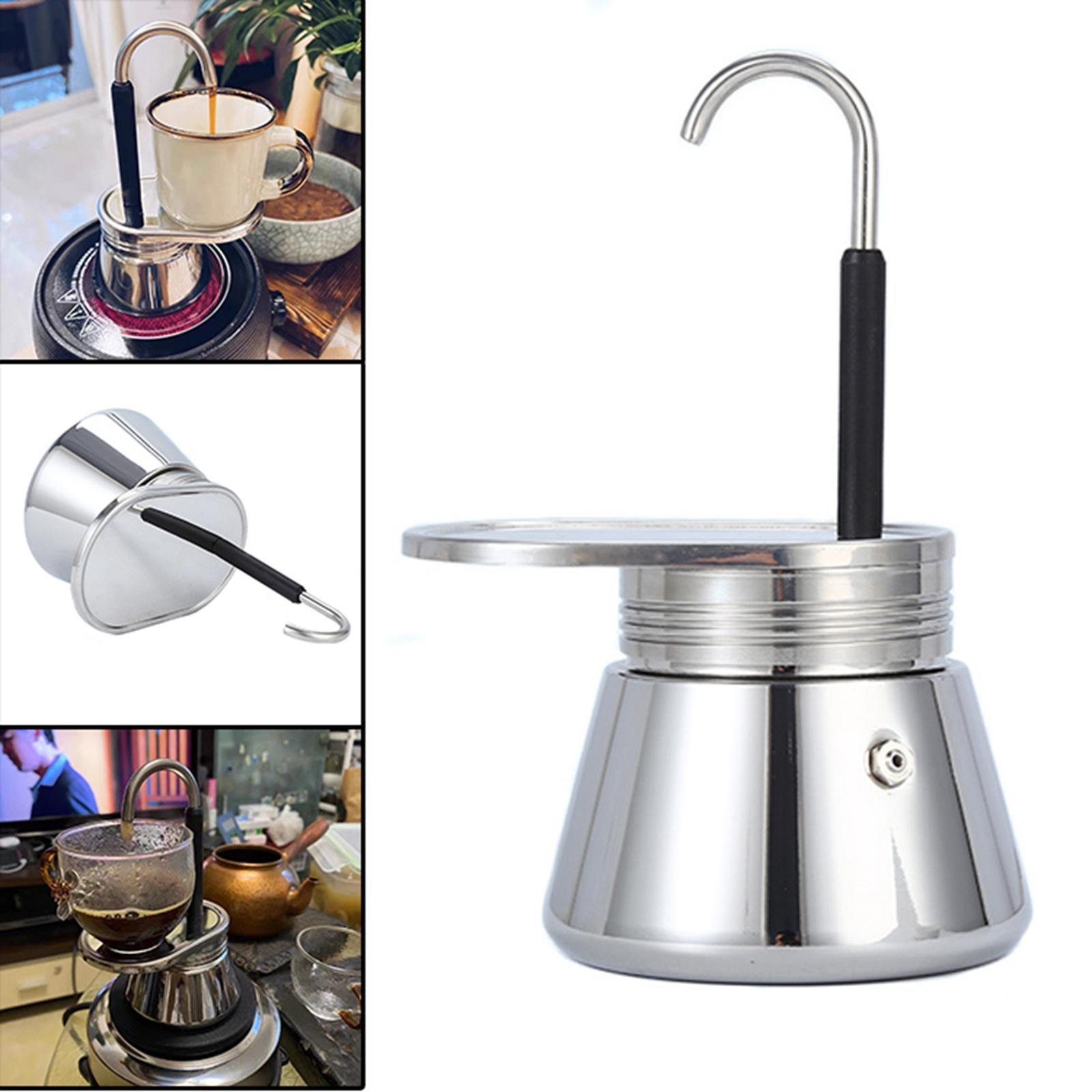 Camping Italian Style Moka Stovetop Espresso Maker Stainless Steel Durable.