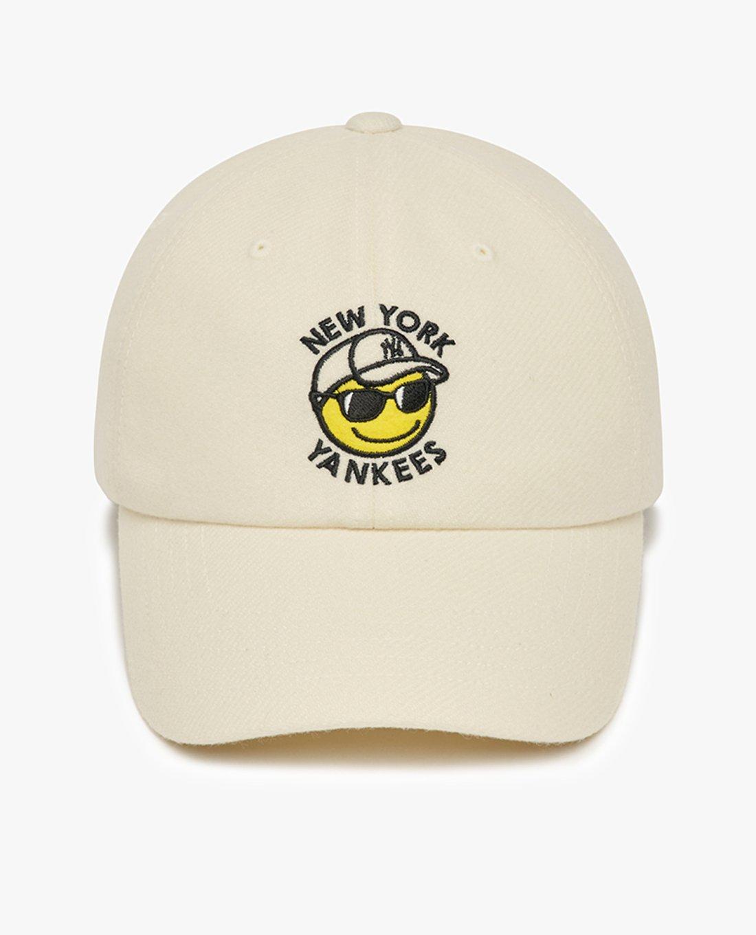 MLB - Nón bóng chày unisex Smile Wool Unstructured 3ACPSM126-50IVS