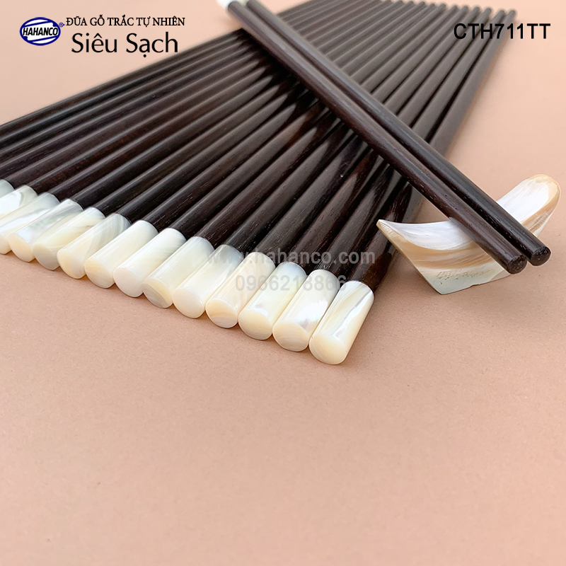 Đũa gỗ trắc tròn đầu ốc biển New Zealand Hàng VIP - đũa gỗ tự nhiên siêu sạch - an toàn cho sức khỏe - CTH711TT - Chopstick of HAHANCO