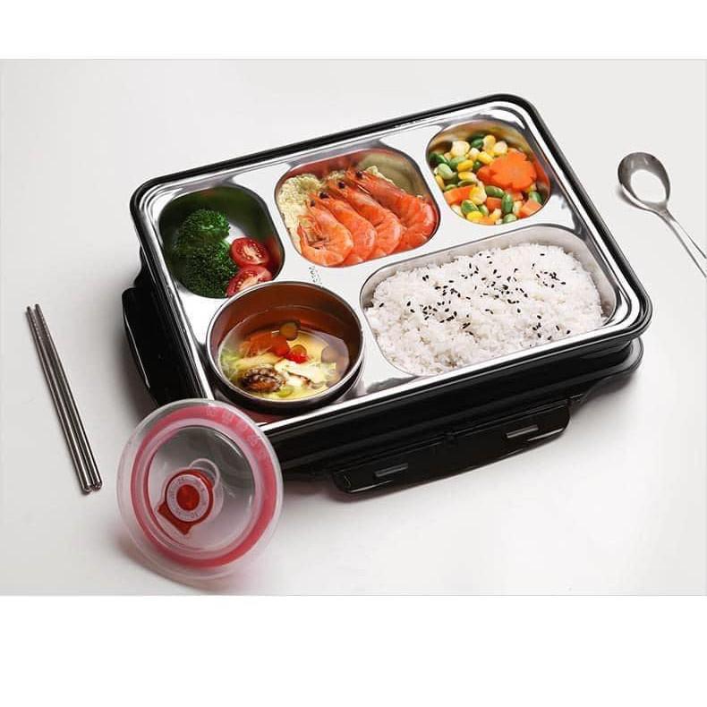 Hộp Cơm Phần 5 Ngăn Inox 304 Cao Cấp - Hàng Việt Nam