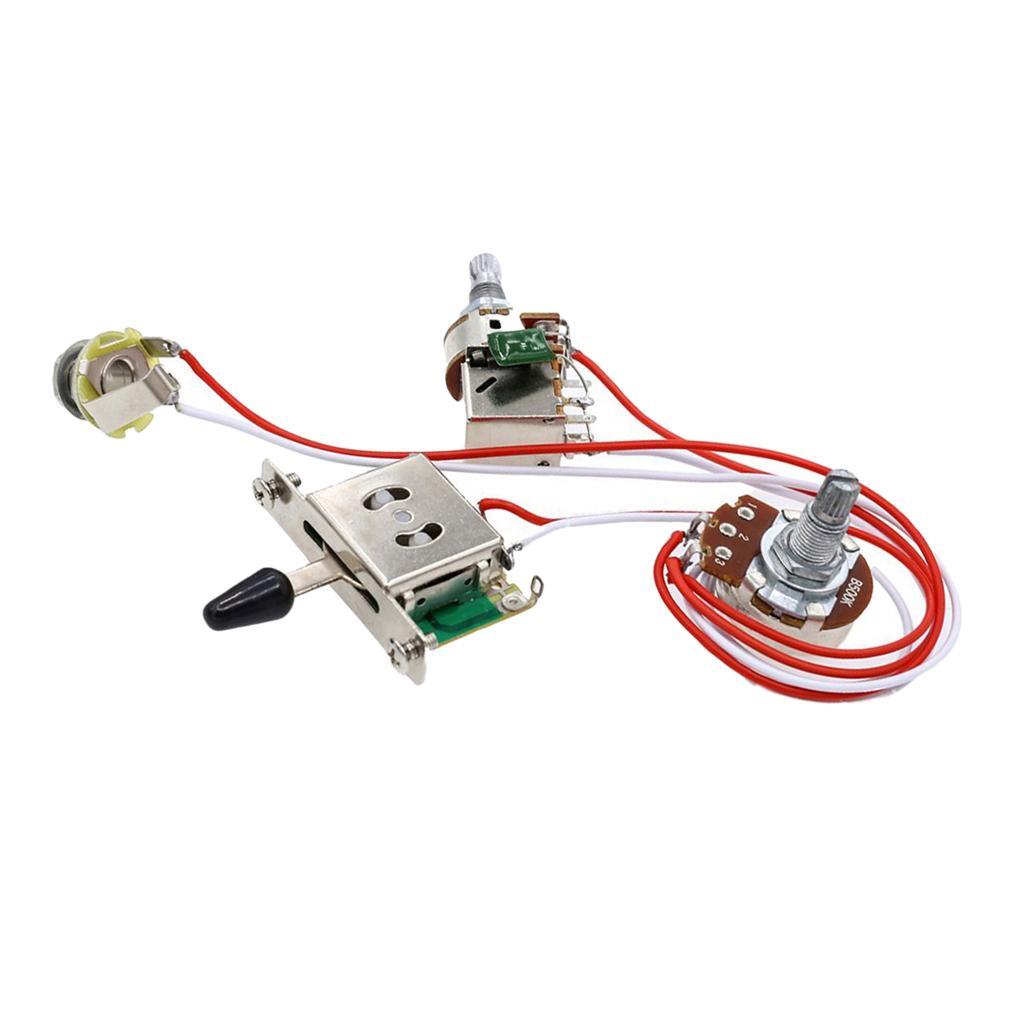 Guitar Wiring Kit 3 Way Switch 1 Volume 1  Pots  for Electric Guitar