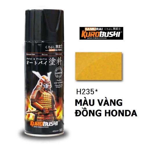 Sơn xịt Samurai Kurobushi - MÀU VÀNG ĐỒNG H235 (400ml)