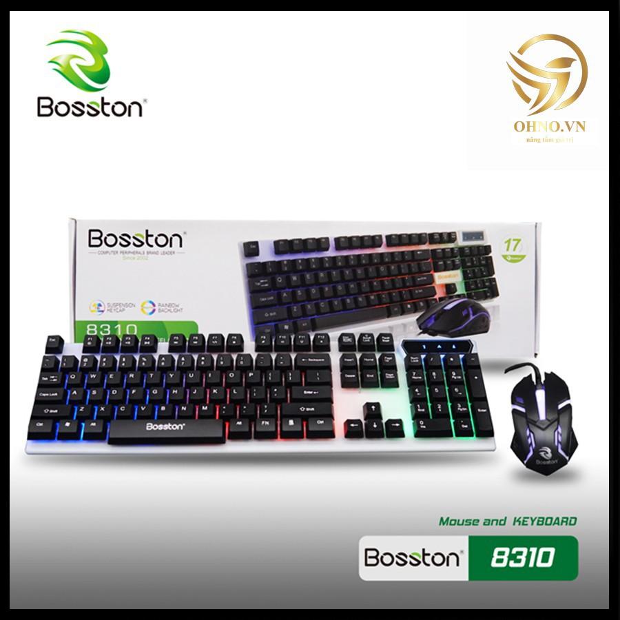 Combo Chuột Bàn Phím Cơ Bosston Bàn Phím Giả Cơ Led Gaming Có Dây Chơi Game