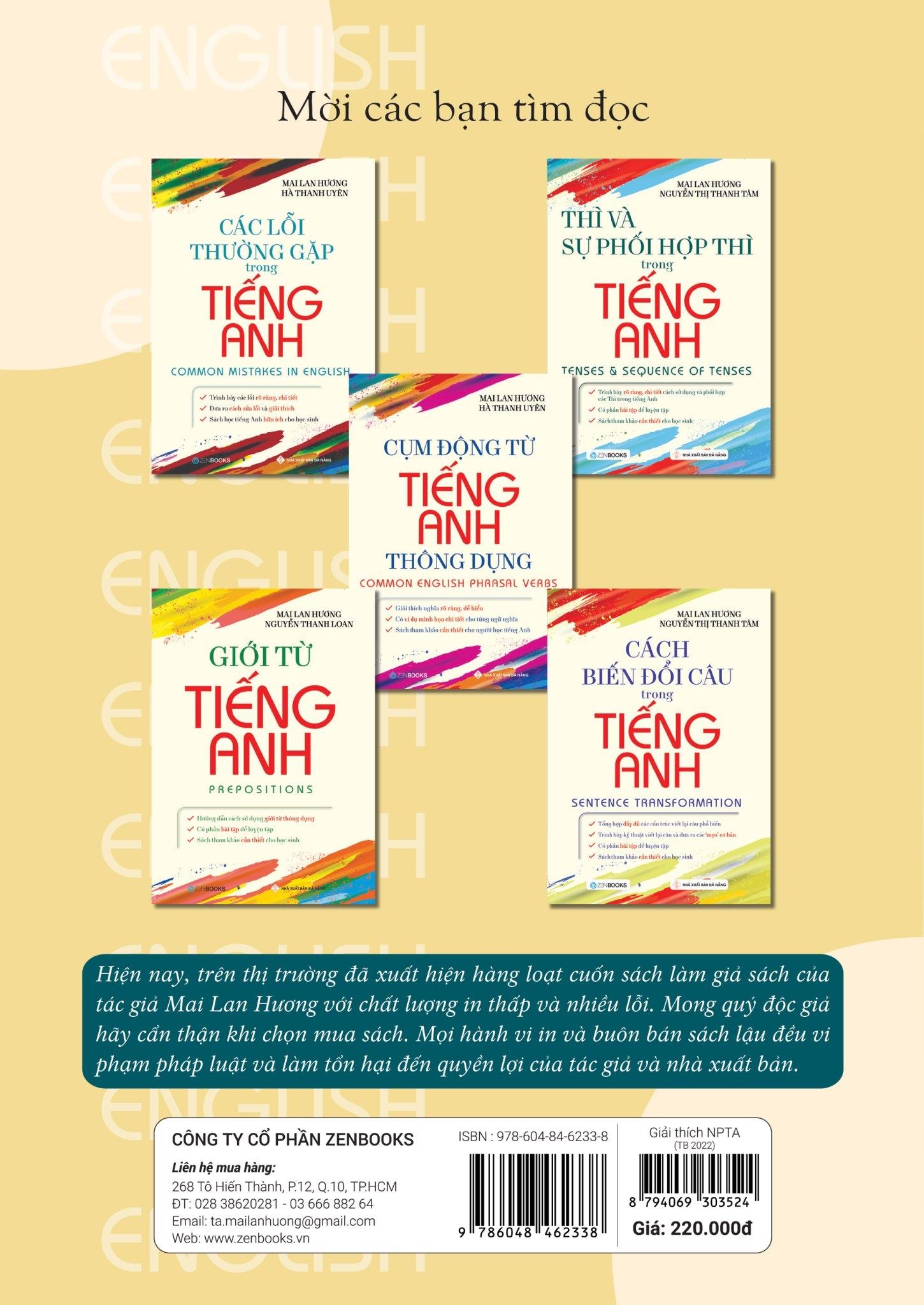 Combo 1 Cuốn sách: Giải Thích Ngữ Pháp Tiếng Anh