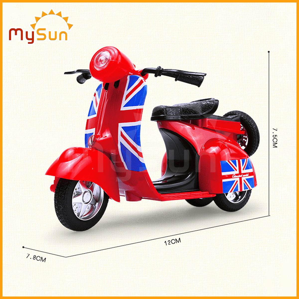 Mô hình xe máy Vespa Sprint cổ đồ chơi độ mini 1:12 cho bé