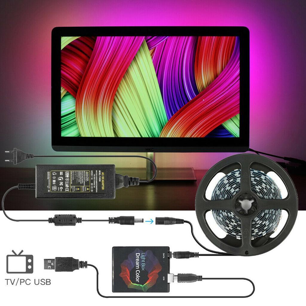 5050 LED Strip Lights with Remote Controller for TV Kitchen Desk Decor 1m
