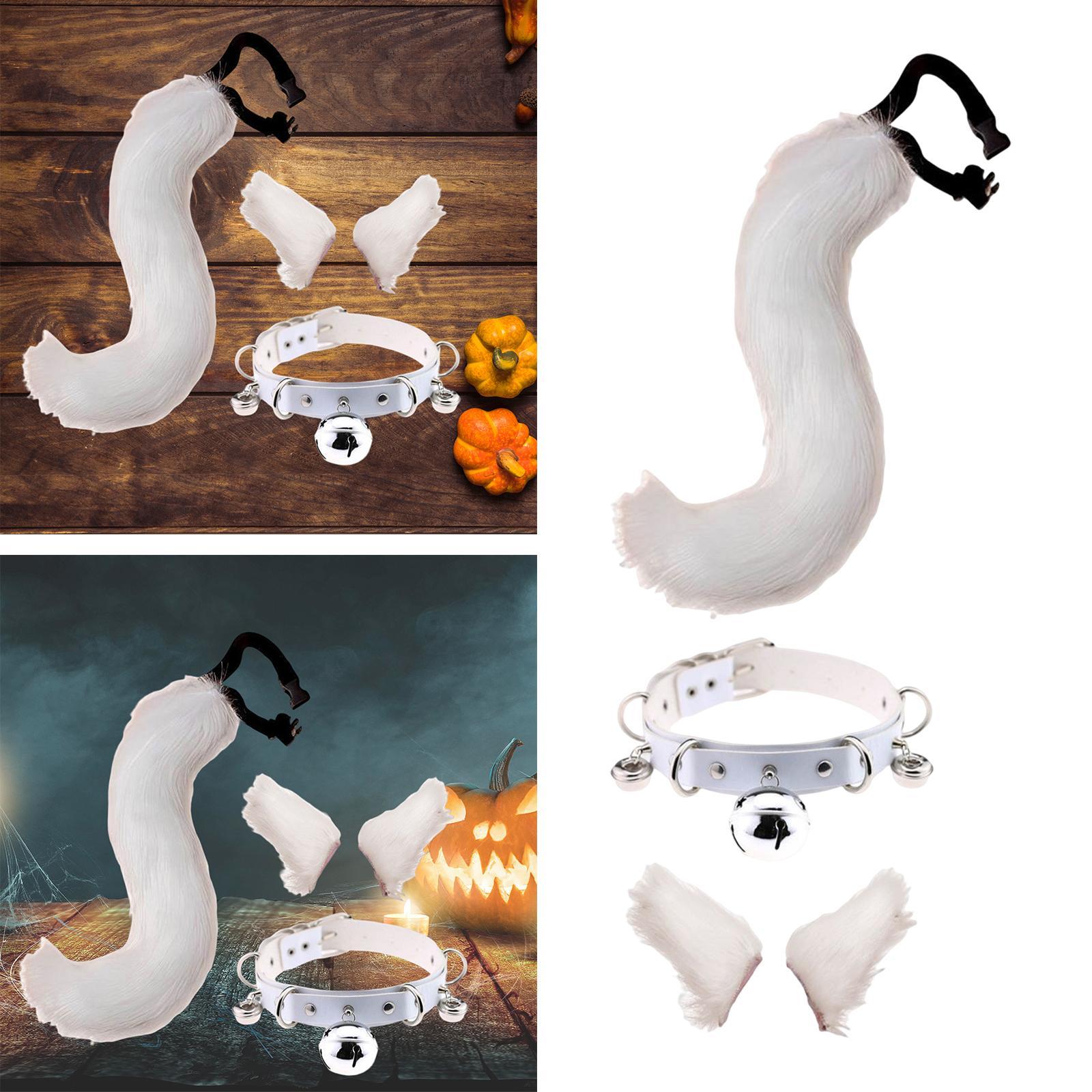 Faux Ears and Tail Set Cosplay Costume Headwear Headdress for Party Stage Shows