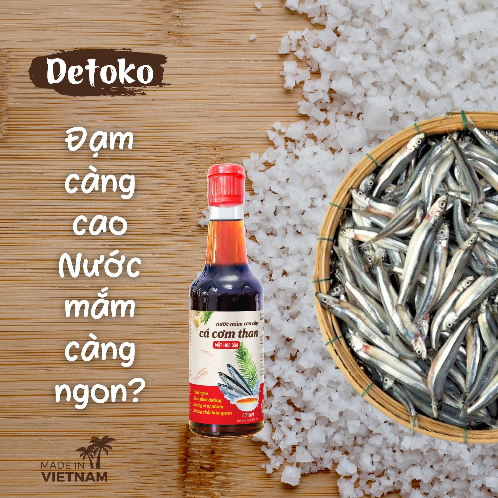 Nước mắm cá cơm mật hoa dừa 40N cao cấp - Detoko