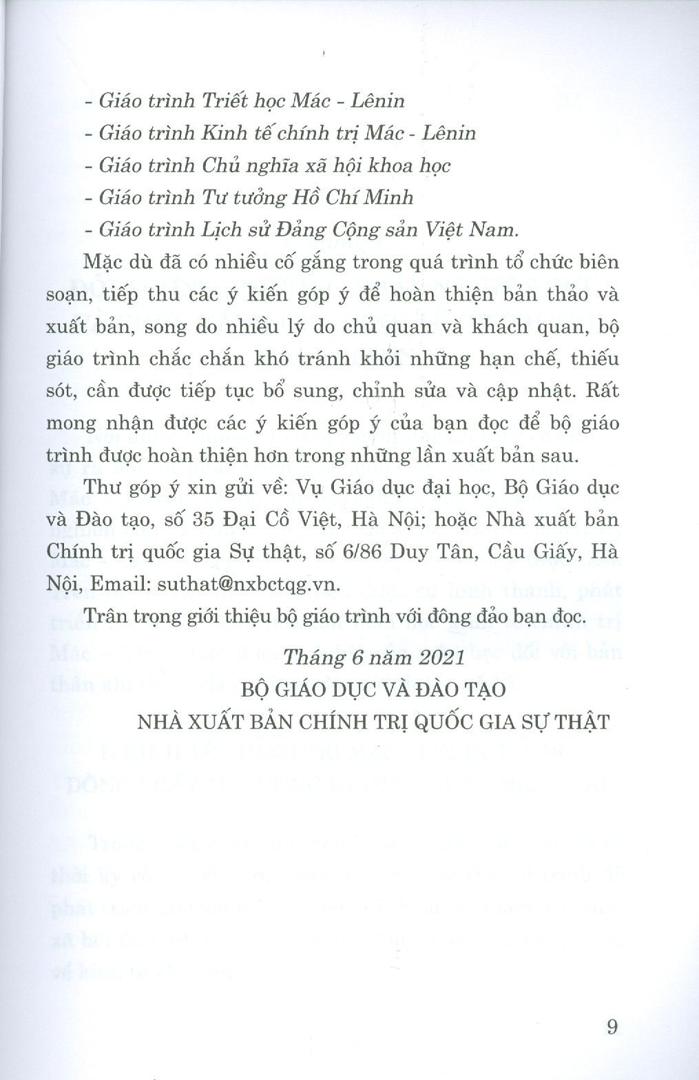 Combo 2 cuốn Giáo Trình Kinh Tế Chính Trị Mác – Lênin + Giáo Trình Lịch Sử Đảng Cộng Sản Việt Nam