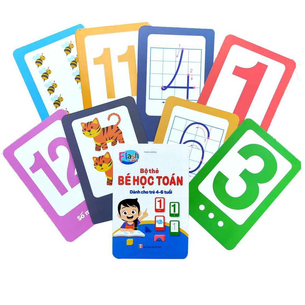 Thẻ Flashcard Bé Học Toán Tập Đếm Và Viết Số Cho Trẻ 4 - 6 Tuổi Kèm Thẻ Học Chữ