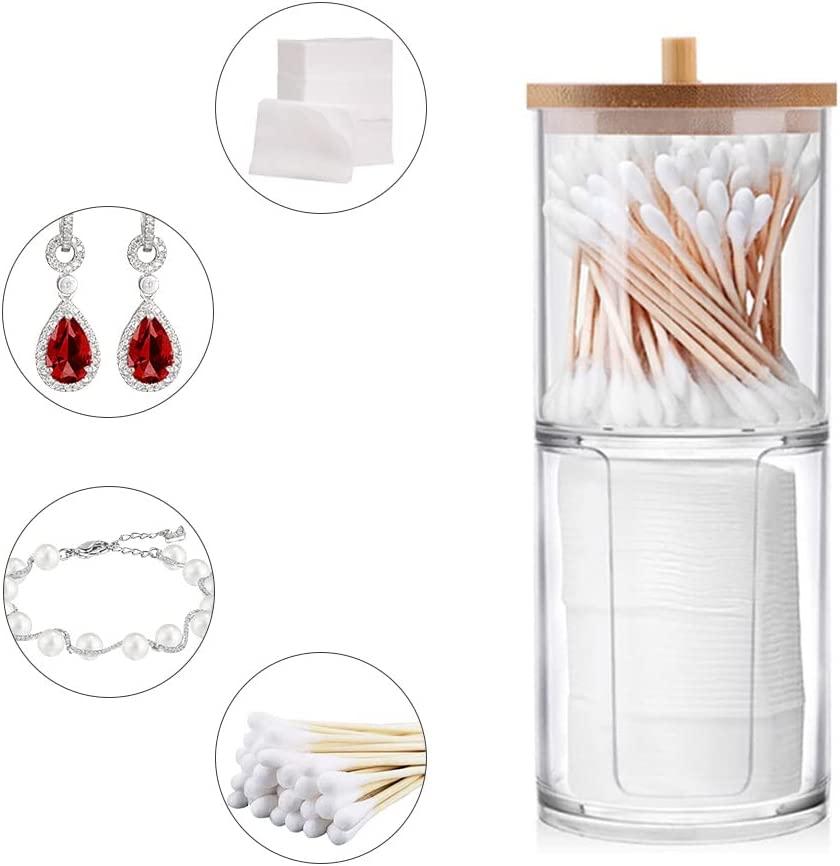 2 Hộp Đựng Tăm Bông Trong Suốt Có Nắp Đậy, Bình Đựng Tăm Bông Phòng Tắm, Hộp Đựng Tăm Bông Bằng Nhựa, Hộp Đựng Miếng Bông, Đựng Bông Bông, Muối Tắm