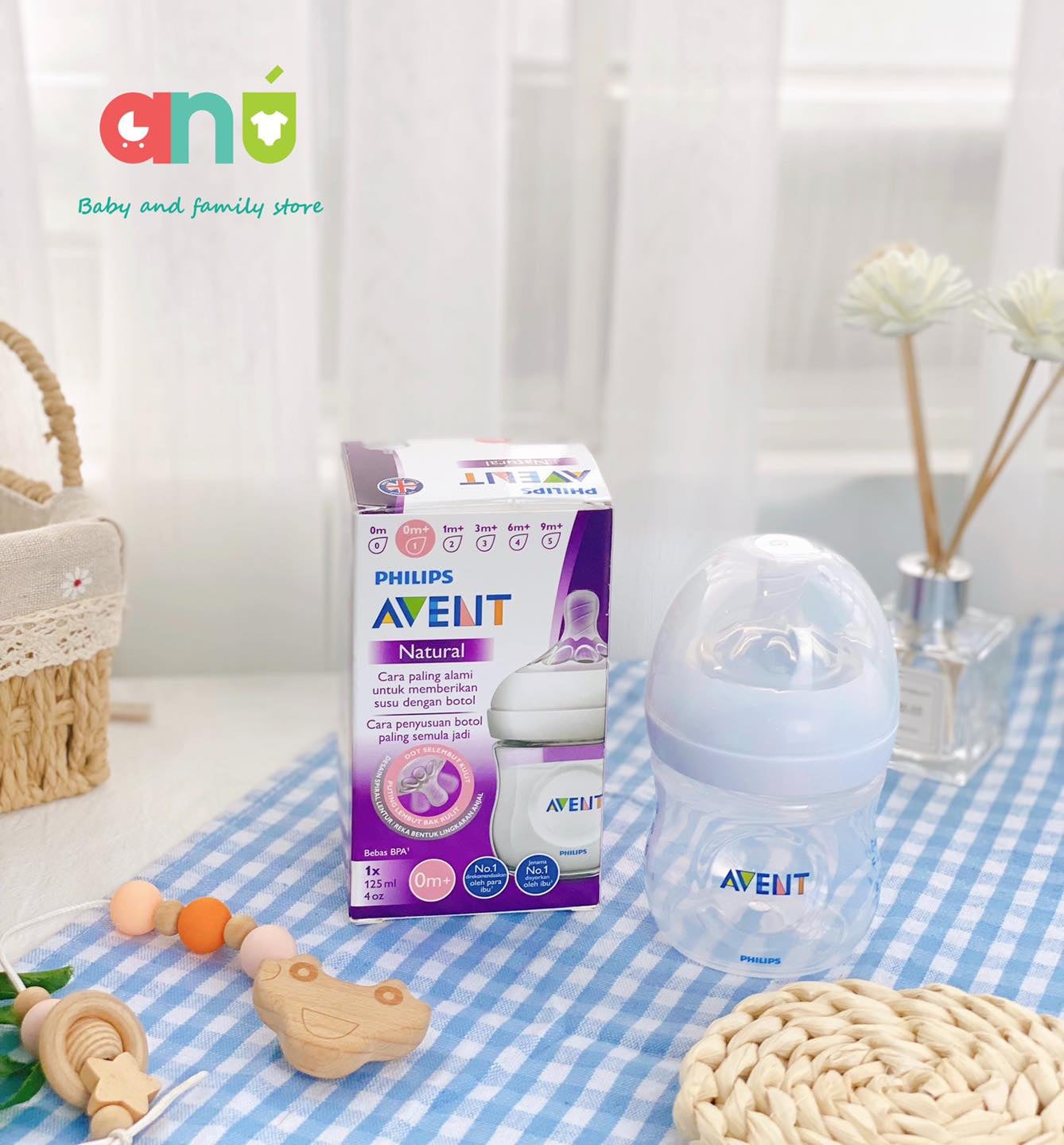 Bình sữa Avent bằng nhựa không có BPA 125ml. Bình Sữa Mô Phỏng Tự Nhiên Philips Avent