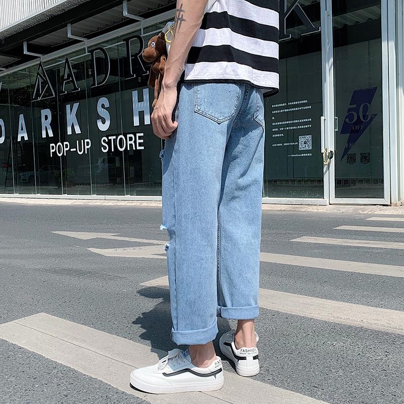 Quần Jeans Nam Ống Rộng Phong Cách Hip Hop Cá Tính
