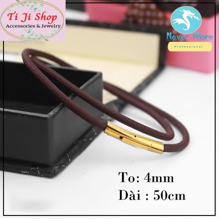 Dây chuyền nam dù Thái màu nâu khóa titan Vip màu vàng siêu đẹp - Đem lại đẳng cấp, sang trọng và lịch lãm cho người đeo