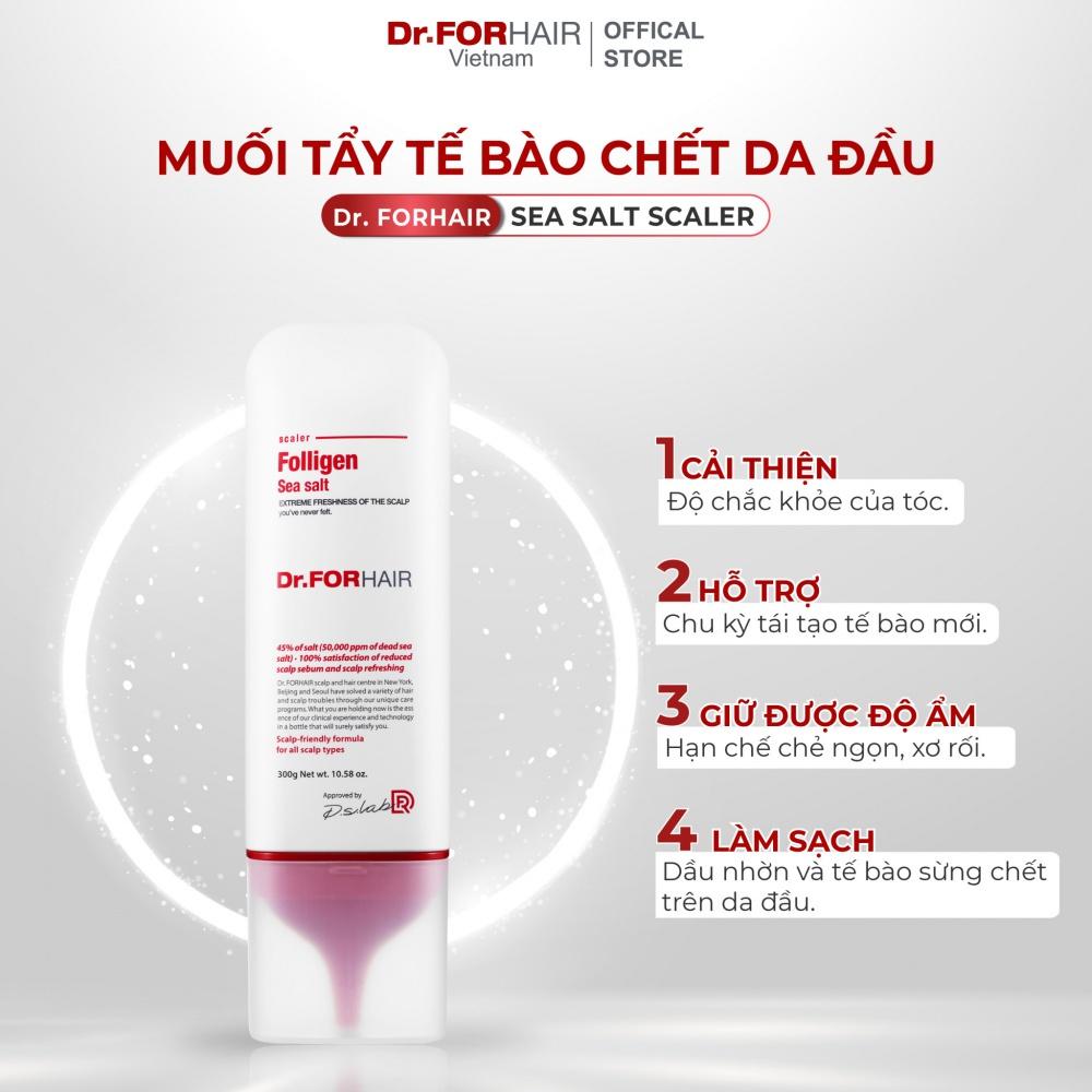 Muối tẩy tế bào chết, làm sạch da đầu Dr.FORHAIR Sea Salt Scaler 300g