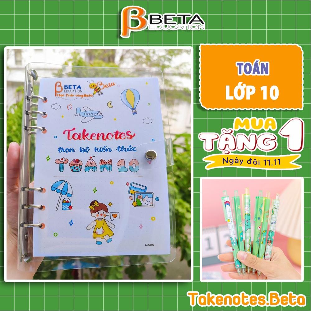 Sổ takenote toán 10, sổ tay ghi chép toán 10, sổ lò xo bìa trong Beta, sổ còng đóng Binder làm sổ planner bullet journal