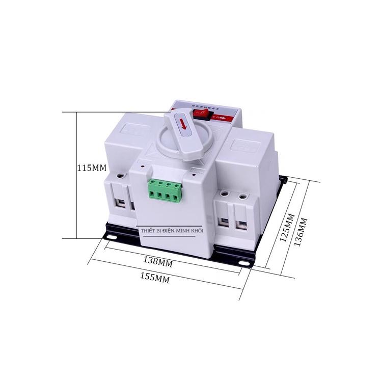 Bộ Chuyển Nguồn Tự Động ATS 2P 63A, cầu dao đảo chiều tự động ats 2p 63a,bộ đổi nguồn,thiết bị chuyển mạch,công tắc