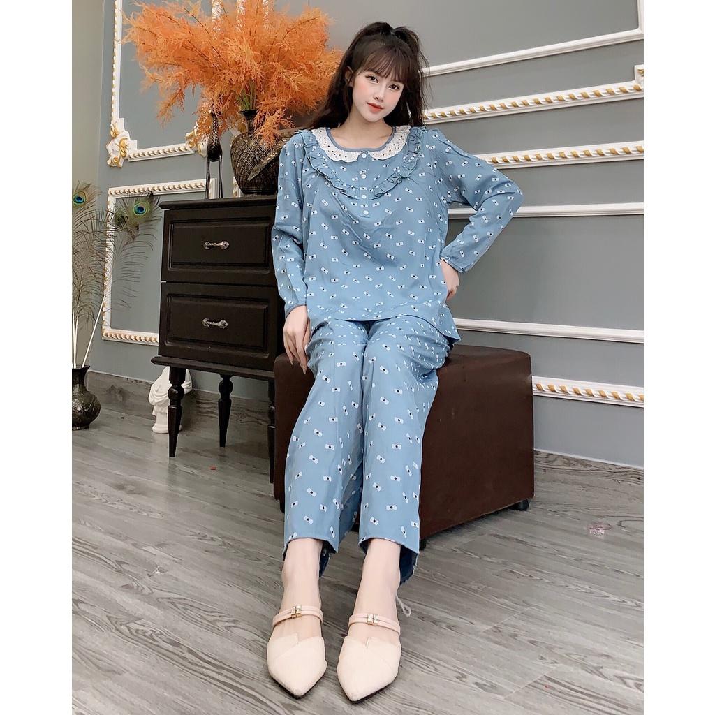 Bộ đồ bầu dài tay M410 chất đũi hoa cao cấp freesize từ 45 đến 70kg