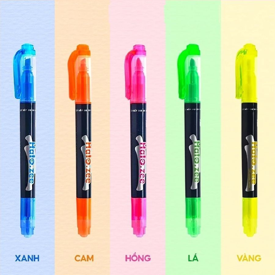 Bộ 5 bút dạ quang Thiên Long HL-03 / HL-012 / Bút nhớ dòng 2 đầu Thiên Long HL03 / HL012